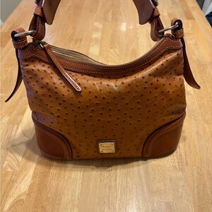 Dooney & Bourke Brown Ostrich Leather Shoulder Bag